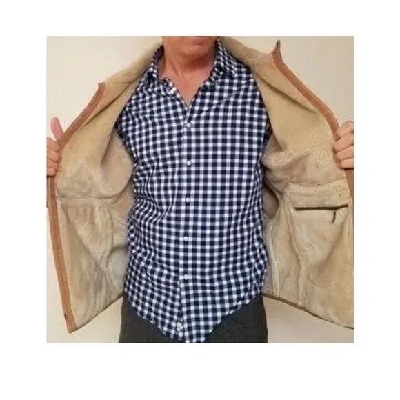 Haupt Outerwear made in Germany camel and shearling zip up inner outer pocket - Picture 2 of 15